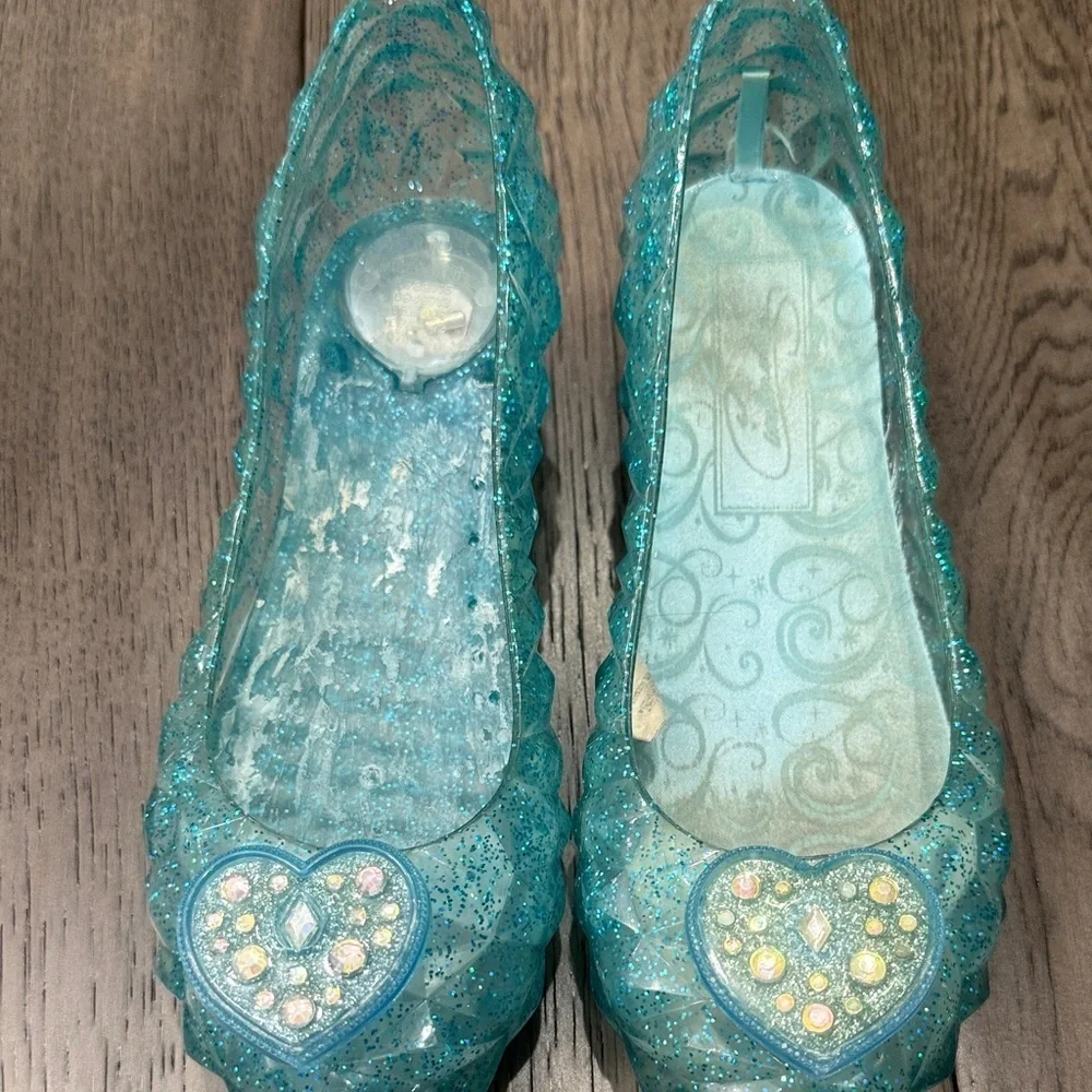 Sparkling glitter light up Blue princess Cinderella Shoes